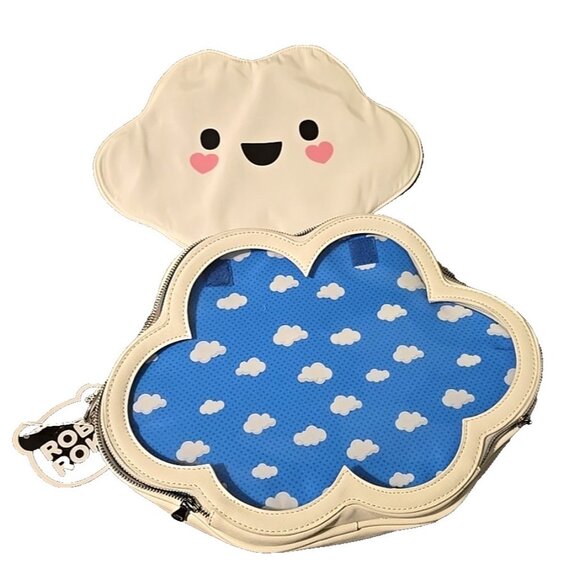 Kawaii Cutie Cloud Ita Bag Crossbody White Rainbow Zipper Robo Roku Brand NEW - Picture 13 of 16